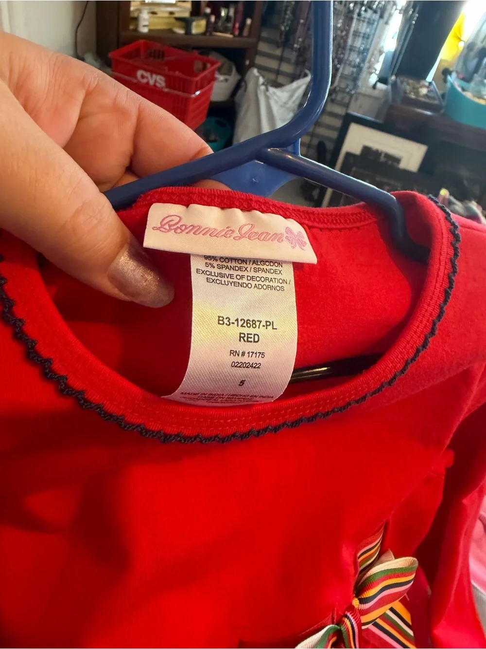 NWT Bonnie Jean Girls Size 5 Red Crayon Back to School Dress